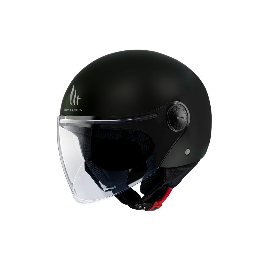 Casco jet MT street s negro brillo 22.06