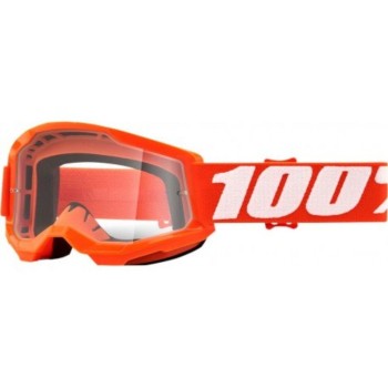 GAFAS 100% NIÑO STRATA 2 YTH NARANJA VISOR TRANSPARENTE